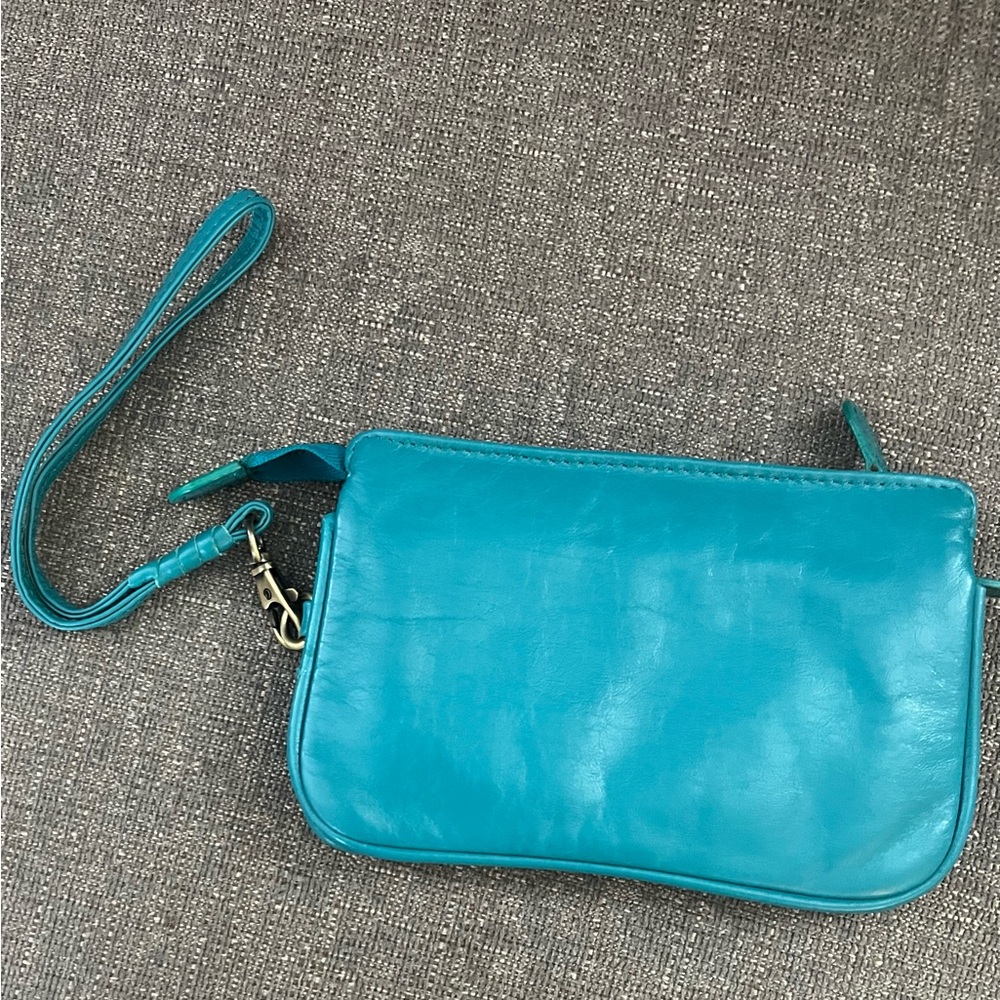 Latico Teal Leather Wristlet